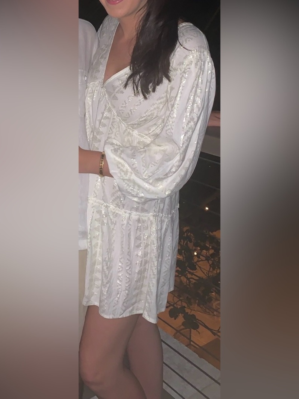 Blue Island Cream & Gold Cover Up Dress